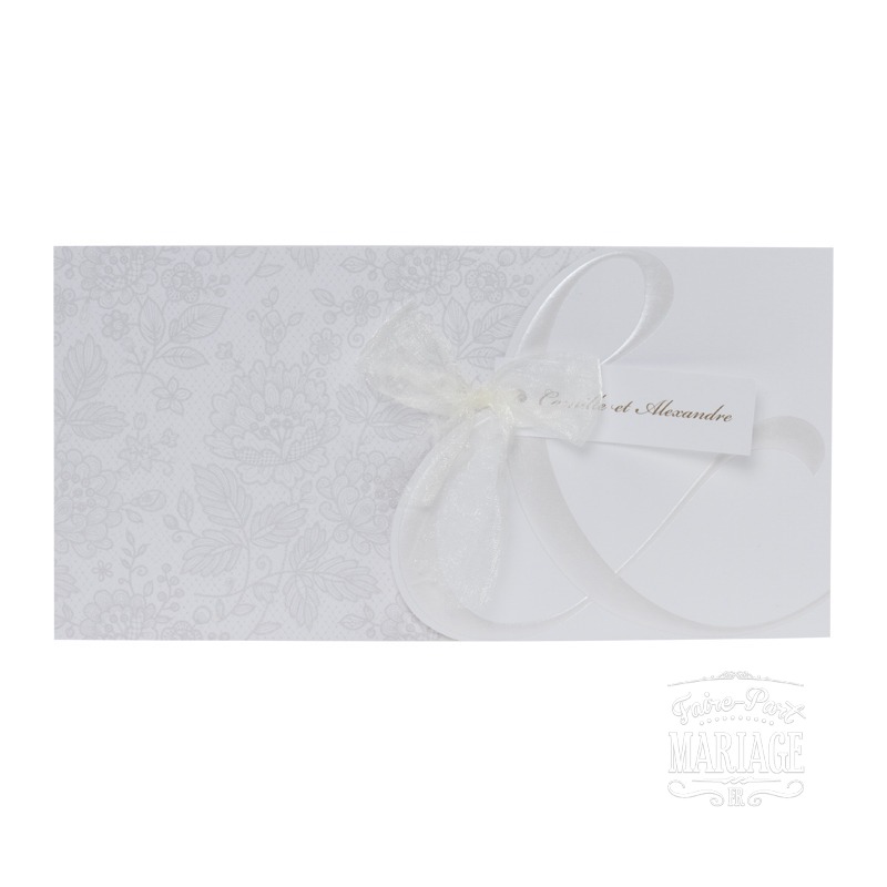 mariage blanc à fleurs grises