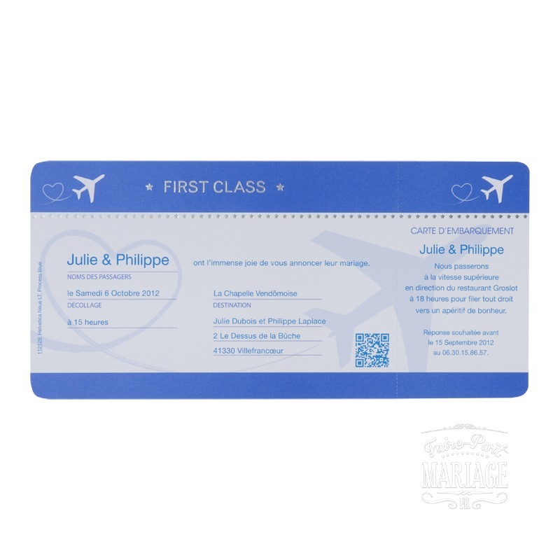 mariage billet d'avion