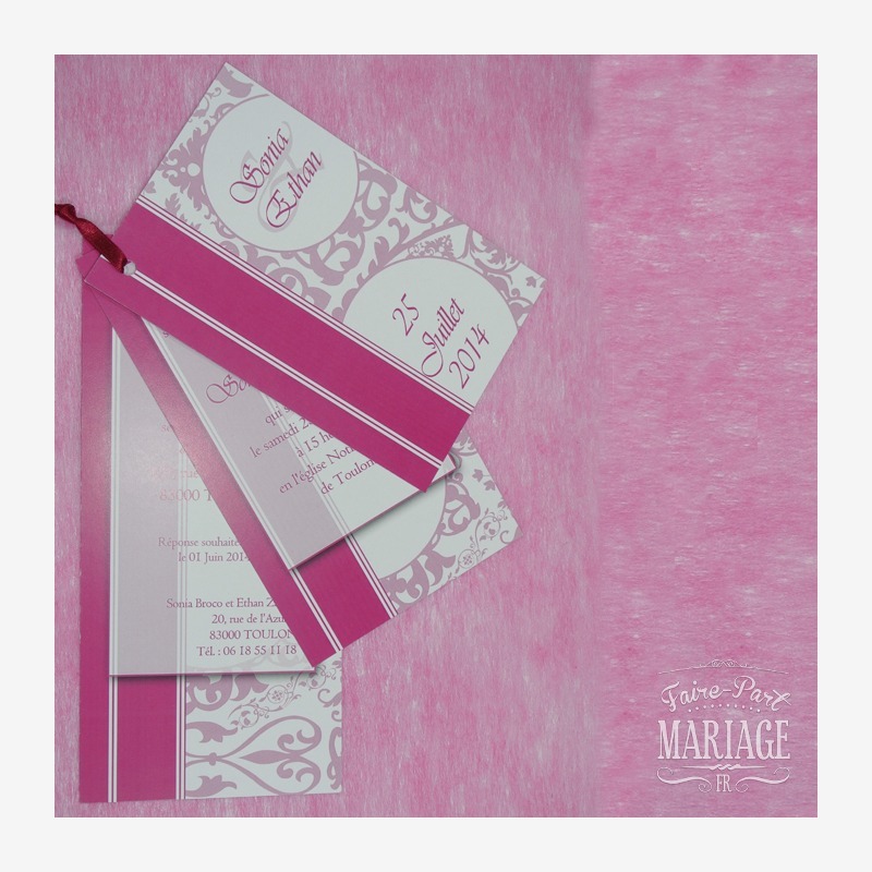 Feuillet décalé rose