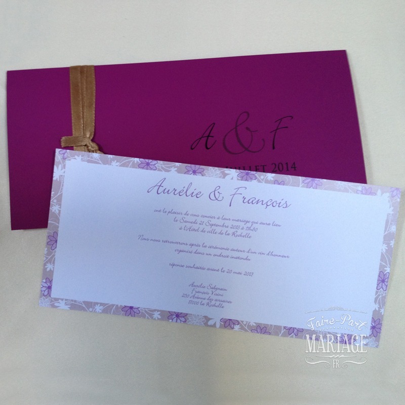 Mariage pochette mauve