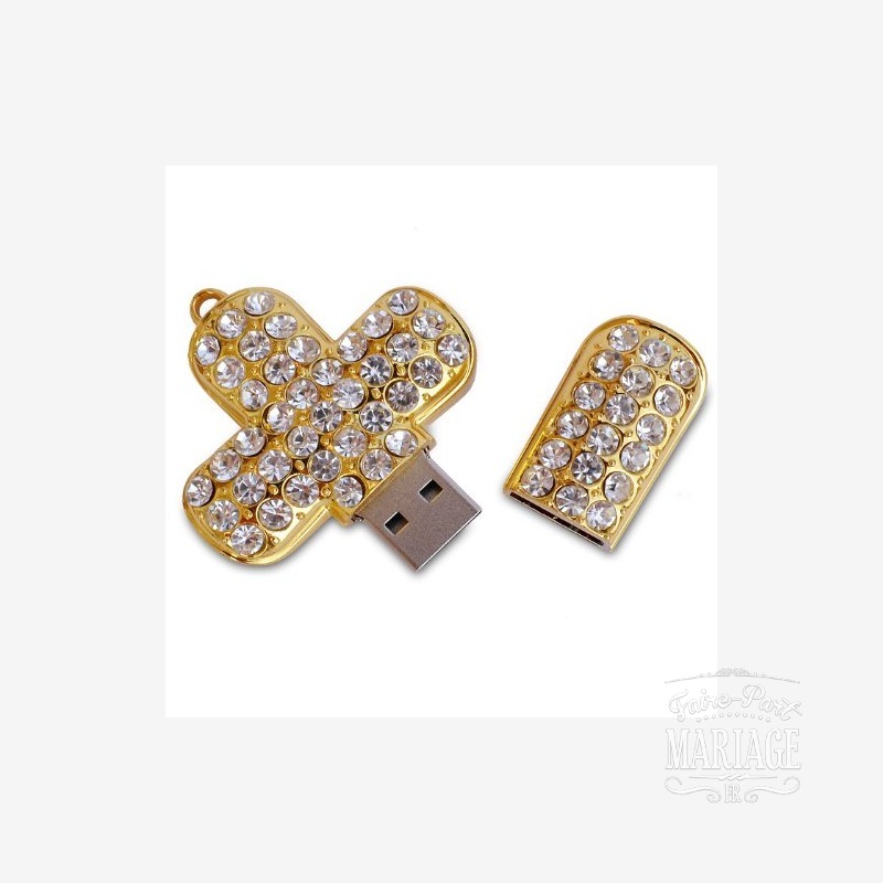 clé USB croix strass