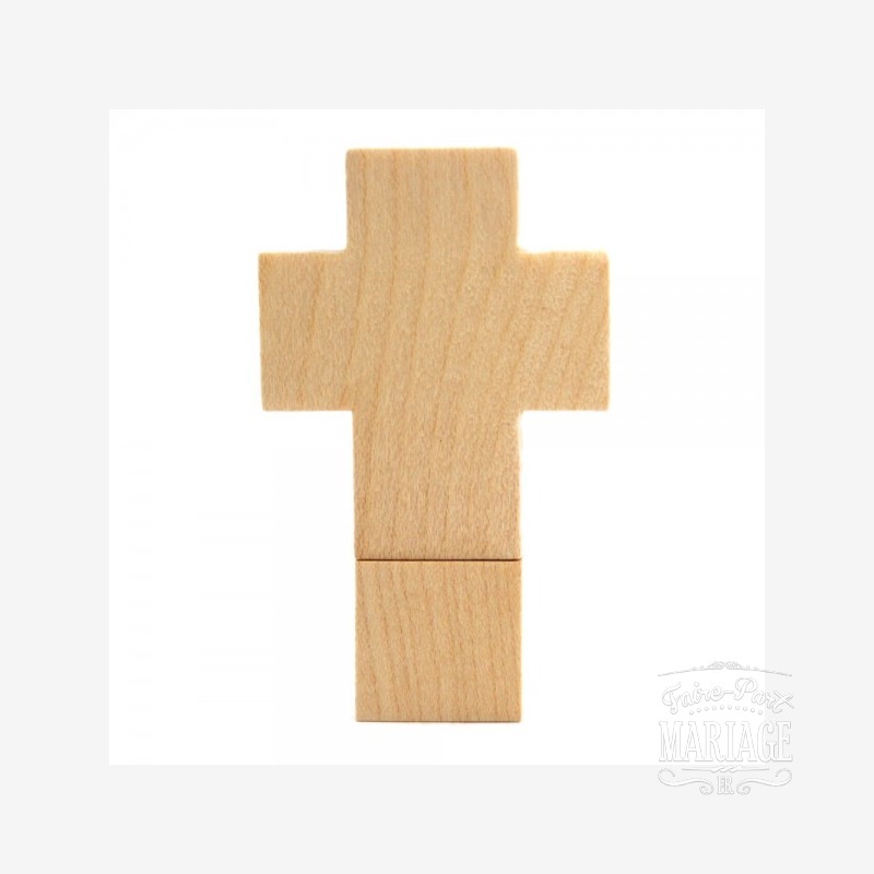 clé USB croix  bois