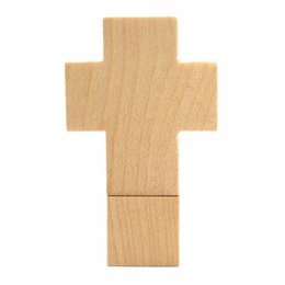 clé USB croix  bois
