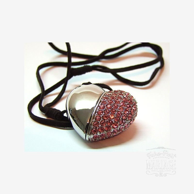 clé USB strass rose