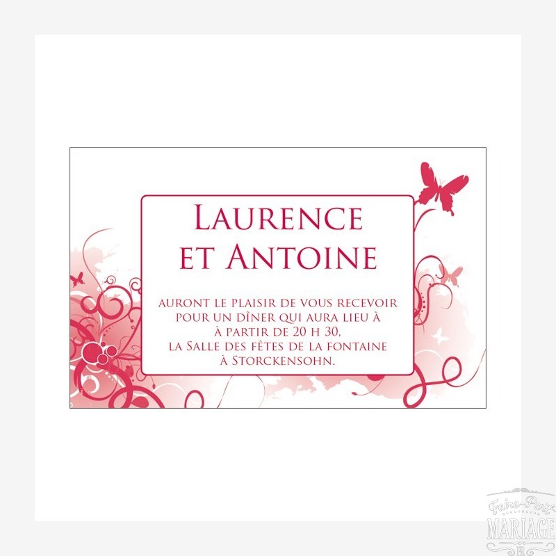 mariage papillon fuschia