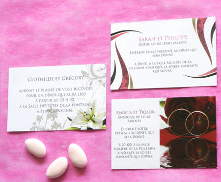 Collections des cartes d'invitations